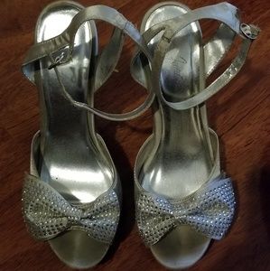 Women's Silver High Heeled Shoes